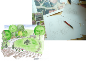 Foto vom Plan zum Garten